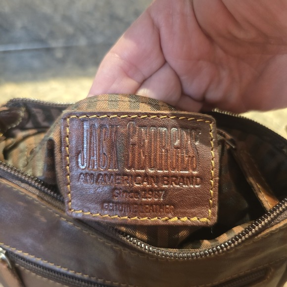 Jack Georges Voyager Hobo Bag Crossbody 11 x 10 x 3.25 Genuine Leather - Picture 7 of 10